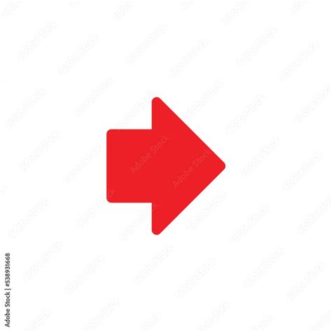 eps10 red vector right pointer arrow icon isolated on white background ...