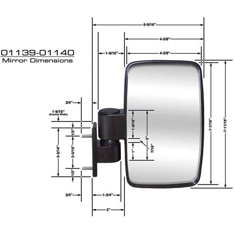 CIPA Golf Cart Side Mount Mirror with Brackets - Walmart.com