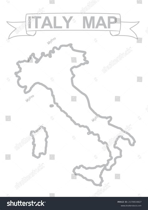 Italy Map Outline Vector Illustration Stock Vector (Royalty Free ...