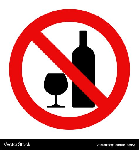 No alcohol sign Royalty Free Vector Image - VectorStock