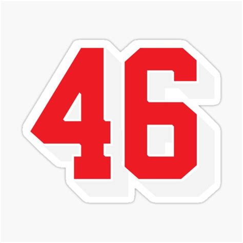 "Jersey Number 46 red" Sticker by jiromie | Redbubble