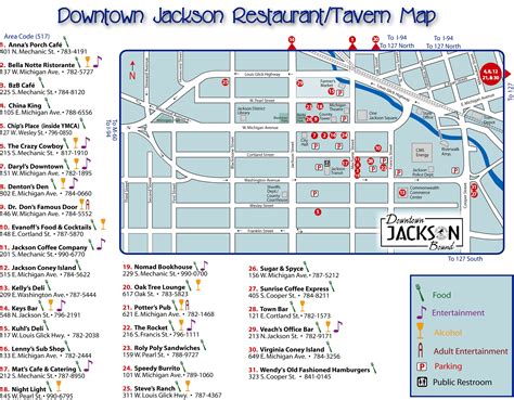 Downtown Jackson Restaurant Map - Downtown Jackson MI USA • mappery