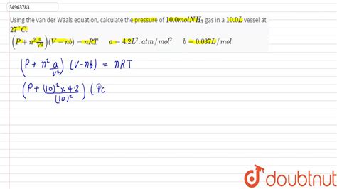 Van Der Waals Equation Calculator For Pressure - slidesharetrick