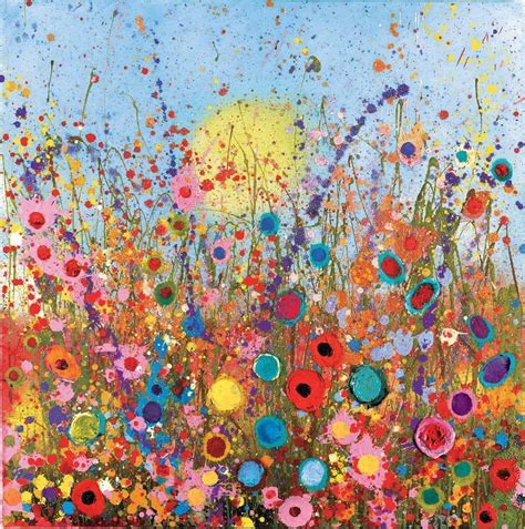 Glitter & Sparkle Art: Sparkly Glitter Flower Paintings by Yvonne Coomber