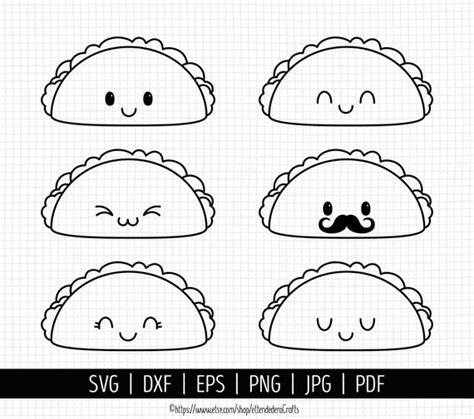 Tacos Clipart Black And White