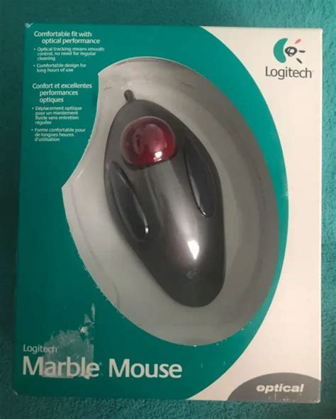 LOGITECH TRACKMAN MARBLE Trackball Wired Usb Ergonomic Ambidextrous ...