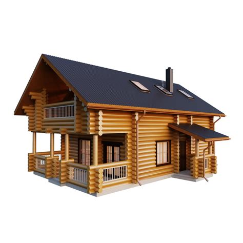 Wooden house 3D Model in Buildings 3DExport