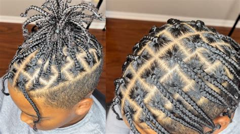 How To: Box Braids On Boys Hair | Individual Single Braids - YouTube