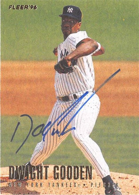 Dwight Gooden autographed baseball card (New York Yankees Doc) 1996 Fleer #U61