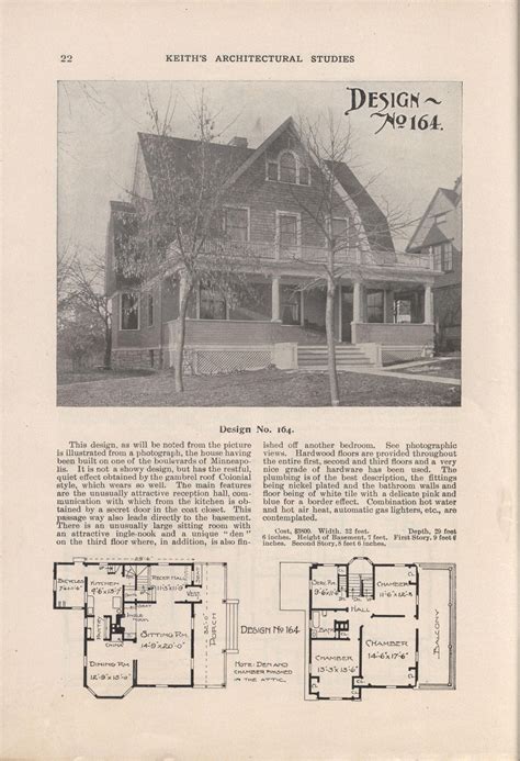 Colonial Revival design from "Keith's Architectural Studies, No.8" 1905 architectural catalog ...