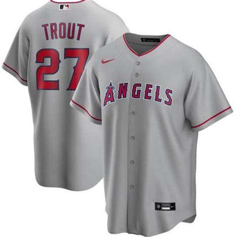 Angels 27 Mike Trout Gray 2020 Nike Cool Base Jersey