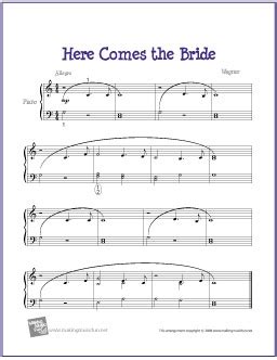 Here Comes the Bride (Bridal Chorus) | Free Easy Piano Sheet Music