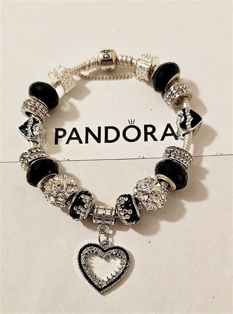 Crystal Cool in Black & White Authentic Pandora Bracelet - Etsy | Pandora bracelet charms ideas ...