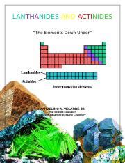 LANTHANIDES-AND-ACTINIDES-MODULE.docx - LANTHANIDES AND ACTINIDES "The Elements Down Under ...