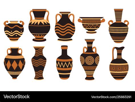 Vase ancient greek pottery amphora and greece Vector Image