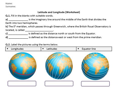 Latitude and Longitude - Worksheet | Distance Learning | Teaching Resources