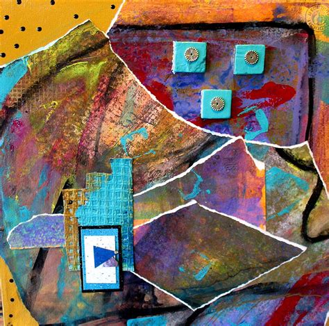 Collage Abstract 3 Mixed Media by Yvonne Feavearyear