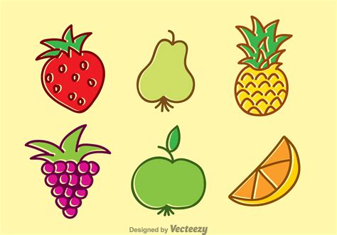 Tropical Fruits Cartoon Set 103325 Vector Art at Vecteezy