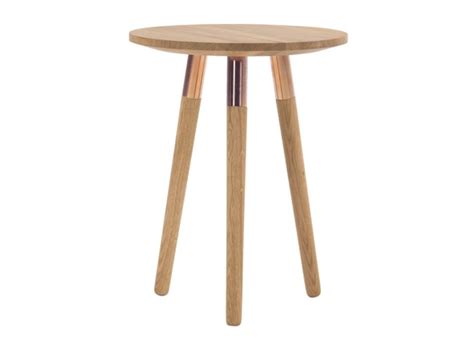 Range Side Table, Solid Oak and Copper | MADE.com | Side table, Solid oak, Side table lamps