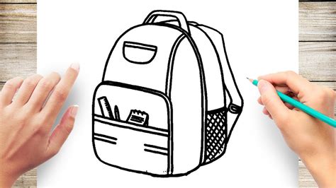 How To Draw Backpack Easy #Bag - YouTube