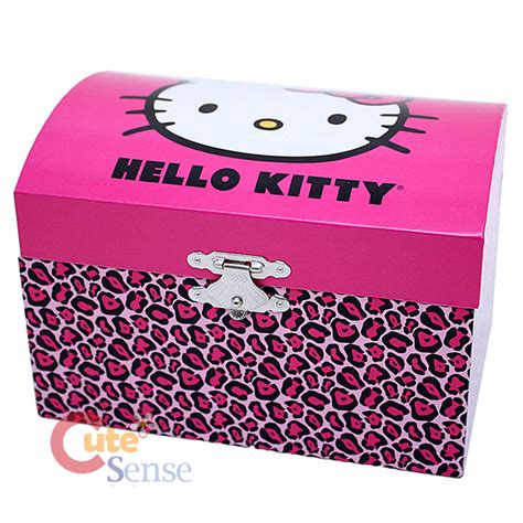 Sanrio Hello Kitty Music Box Pink Leopard Hello Kitty Jewelry Box | eBay