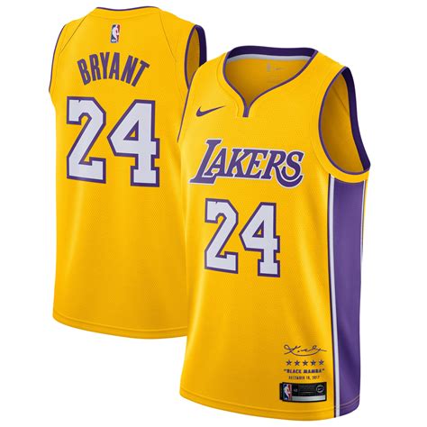 Nike Kobe Bryant #24 Los Angeles Lakers Gold Jersey Retirement Boxed ...