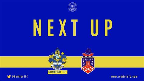 Romford FC on Twitter: "NEXT FIXTURE 🔜 🏆 @EssexSenior 🆚 @FC_Clacton 📅 15th February ⏰ 19:45 KO 📍 ...