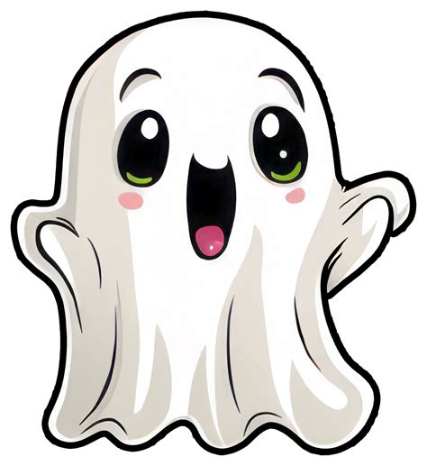 Cute Halloween Ghost Sticker Design 27249832 PNG