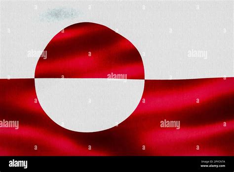 Greenland flag - realistic waving fabric flag Stock Photo - Alamy