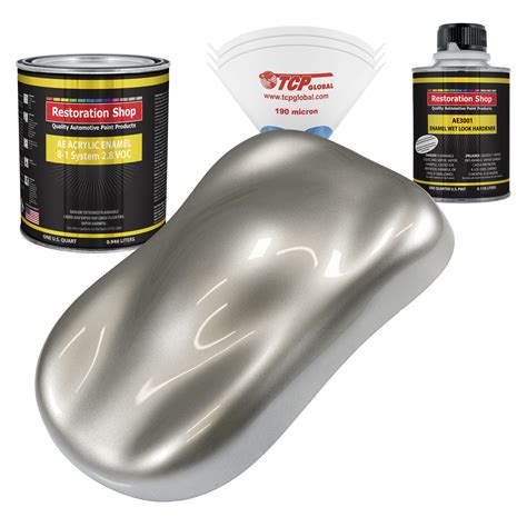 Restoration Shop - Pewter Silver Metallic Acrylic Enamel Auto Paint - Complete Quart Paint Kit ...