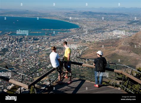 View of the city from Table Mountain, Cape Town, South Africa Stock ...