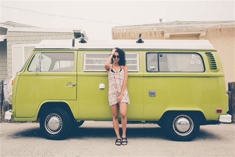 Free Images : person, woman, van, female, model, motor vehicle, classic, minibus, antique car ...