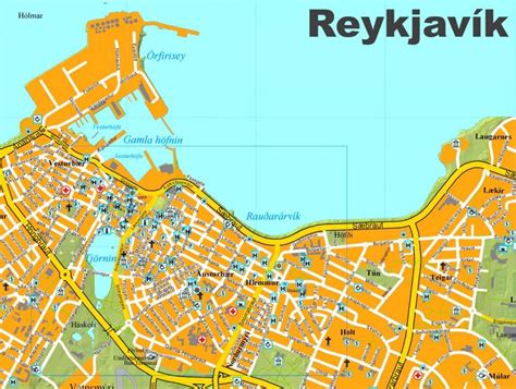 Reykjavík city center map - Ontheworldmap.com