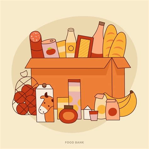 Premium Vector | Hand drawn food bank illustration