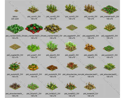 Farm Crops Sprite - game tree sprites - Super Game Asset