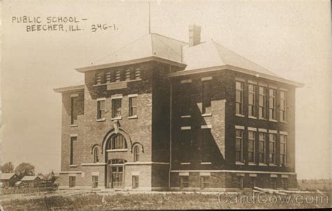 Public School Beecher, IL Postcard