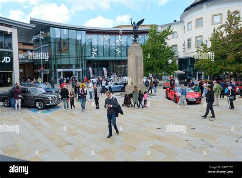 Woking, England - 24 September 2023: The Honda Trident car show at Town Centre Peacocks shopping ...