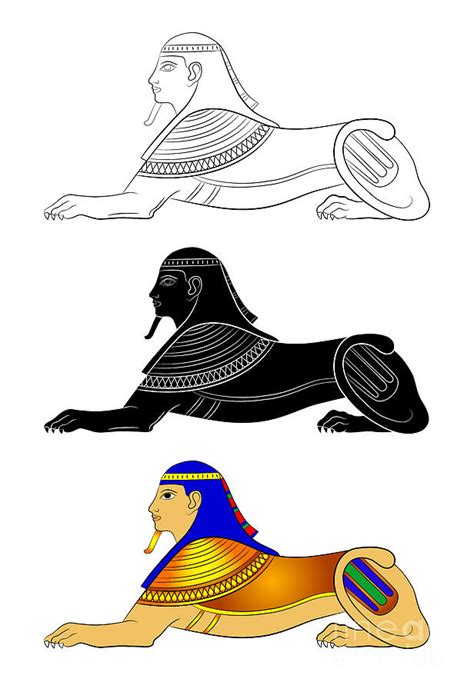 Sphinx - mythical creature of ancient Egypt Drawing by Michal Boubin - Pixels