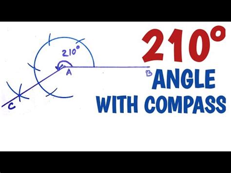 How to construct 210 degree angle with compass....... - YouTube