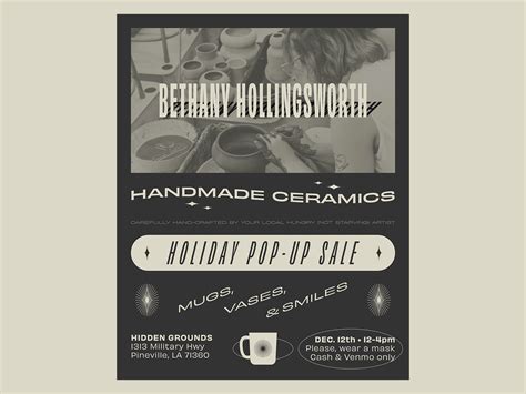 Ceramics Pop-up Sale Flyer by Spencer Hollingsworth on Dribbble
