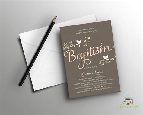 Baptism Invitation Baptism Party Invite Branches Baptism - Etsy