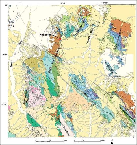 Geologic map of the Santa Rita Mountains and nearby areas | Download Scientific Diagram