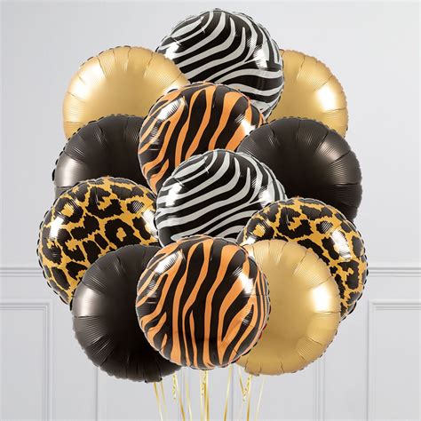 Animal Print Circles Inflated Foil Balloon Bunch - Helium Balloon Deliveries | Helium balloons ...