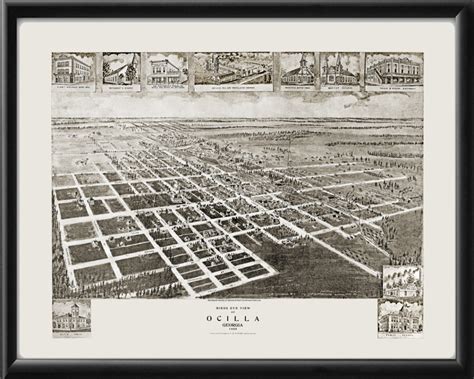 Ocilla GA 1908 - Vintage City Maps, Restored City Maps