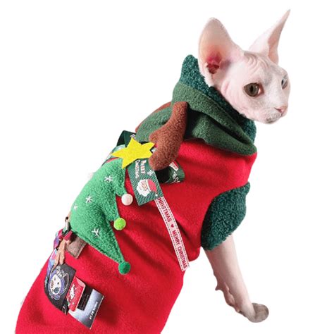 Christmas Costume for Cats | Christmas Ttree Cat Costume for Sphynx