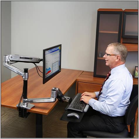 Ergotron Sit Stand Desk Mount System For Workfit Lx | Sit stand desk ...