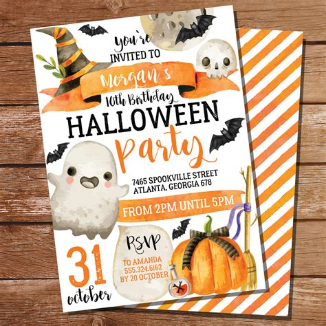 Halloween Party Invitation | Kids Halloween Birthday Invitation – Sunshine Parties