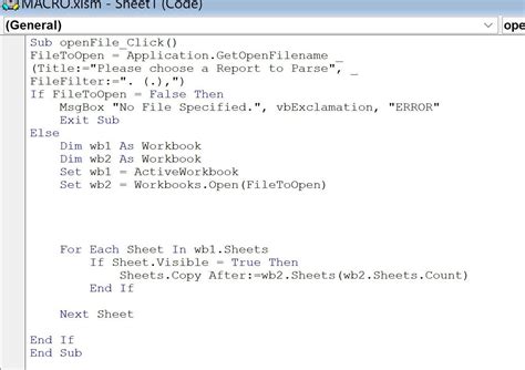 Using a macro to open a single sheet in a workbook, pull some data from it, and format it in a ...