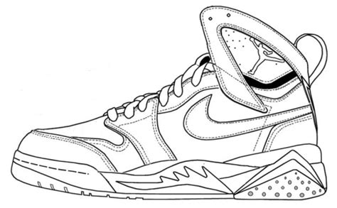 Nike Shoes Coloring and Sketch Drawing Pages - Coloring Pages