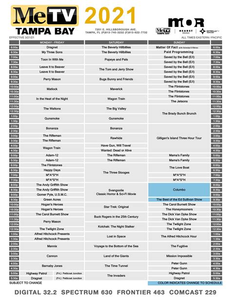 MeTV Programming Guide